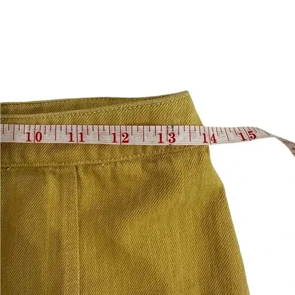 Newbury Kustom - Button Front Mustard Yellow Mini Skirt Size Small EUC - Picture 6 of 6